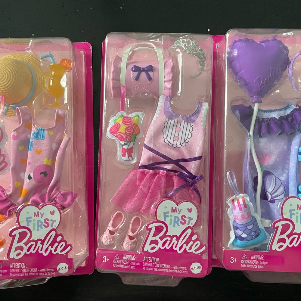 Mattel Barbie My First Doll Set with Pink and Orange Accessories